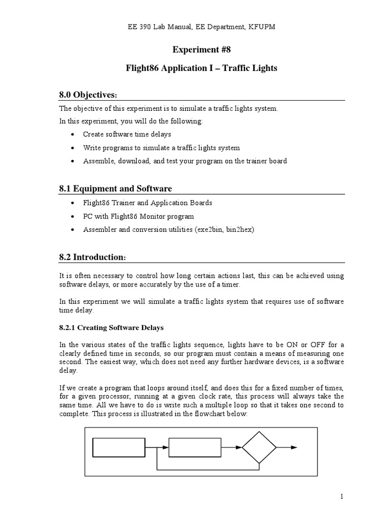 Exp 08 Flight86 PDF Assembly Language Traffic Light