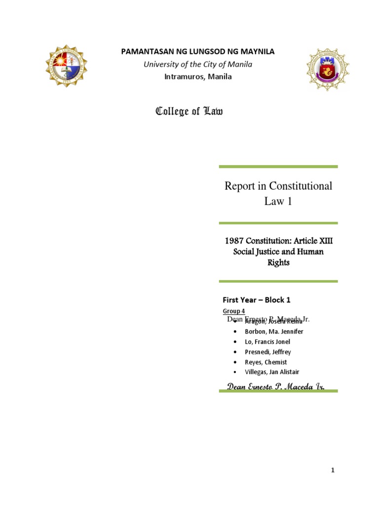Article XIII Social Justice and Human Rights.pdf Health Care Public