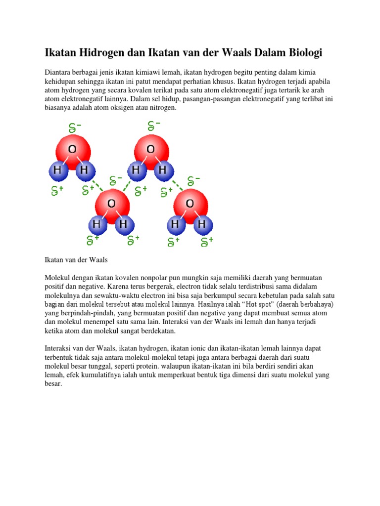 Ikatan Hidrogen Dan Ikatan Van Der Waals Dalam | PDF