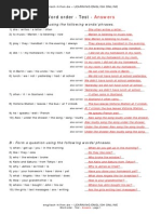 Test - Word Order Answers