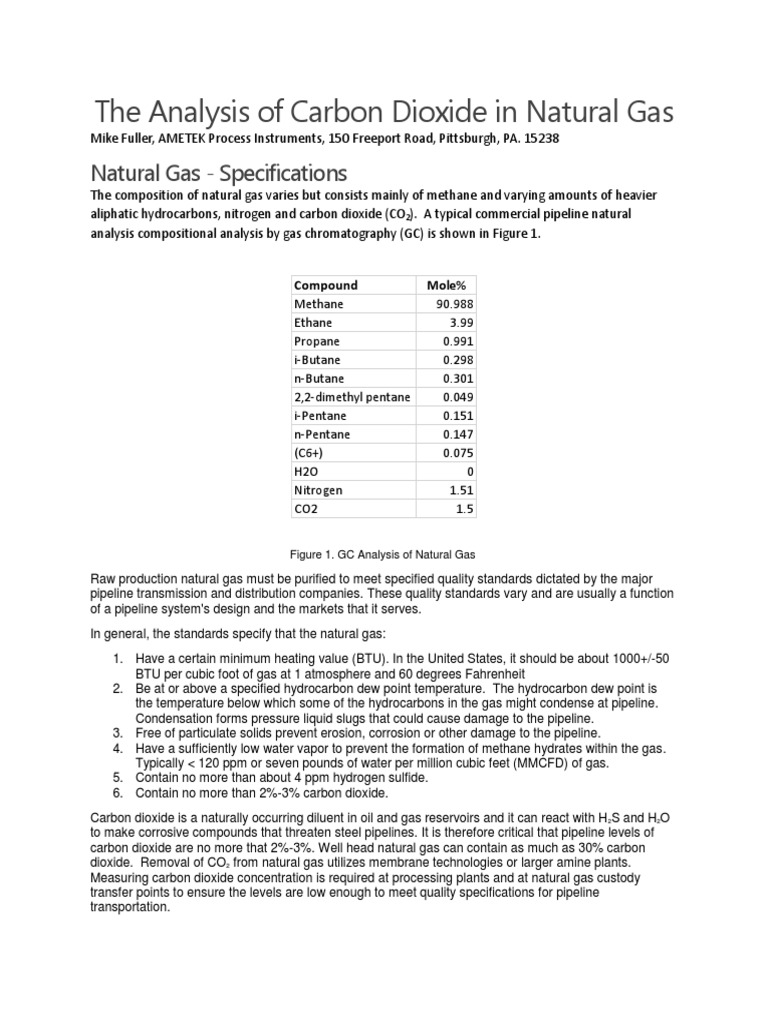 CO2 Analysis in Natural Gas by GC | PDF | Gas Chromatography ...