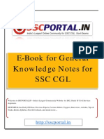Download E Book for General Knowledge Notes for SSC CGL