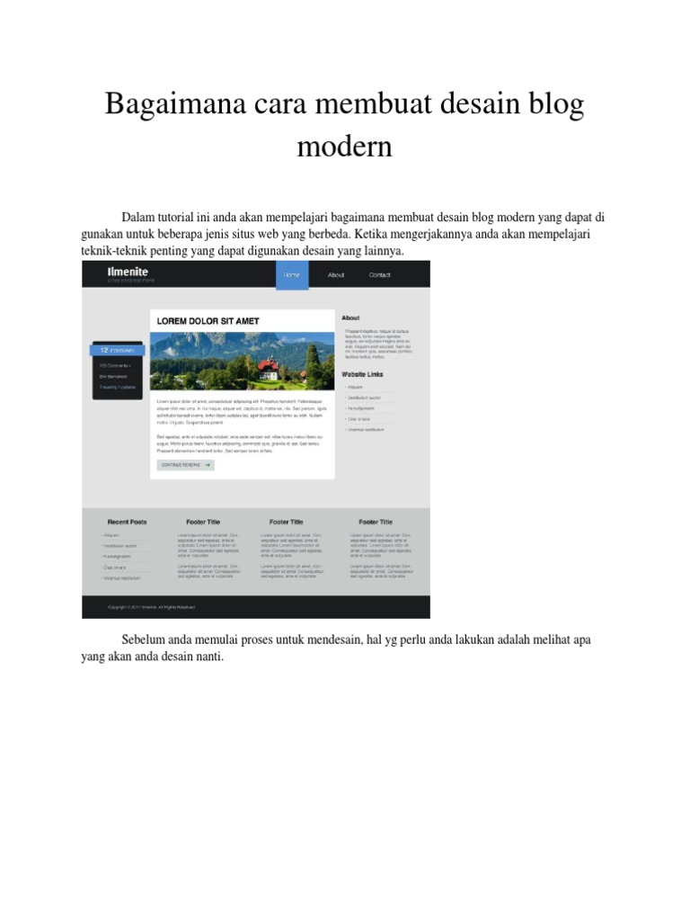 Bagaimana Cara Membuat Desain Blog Modern