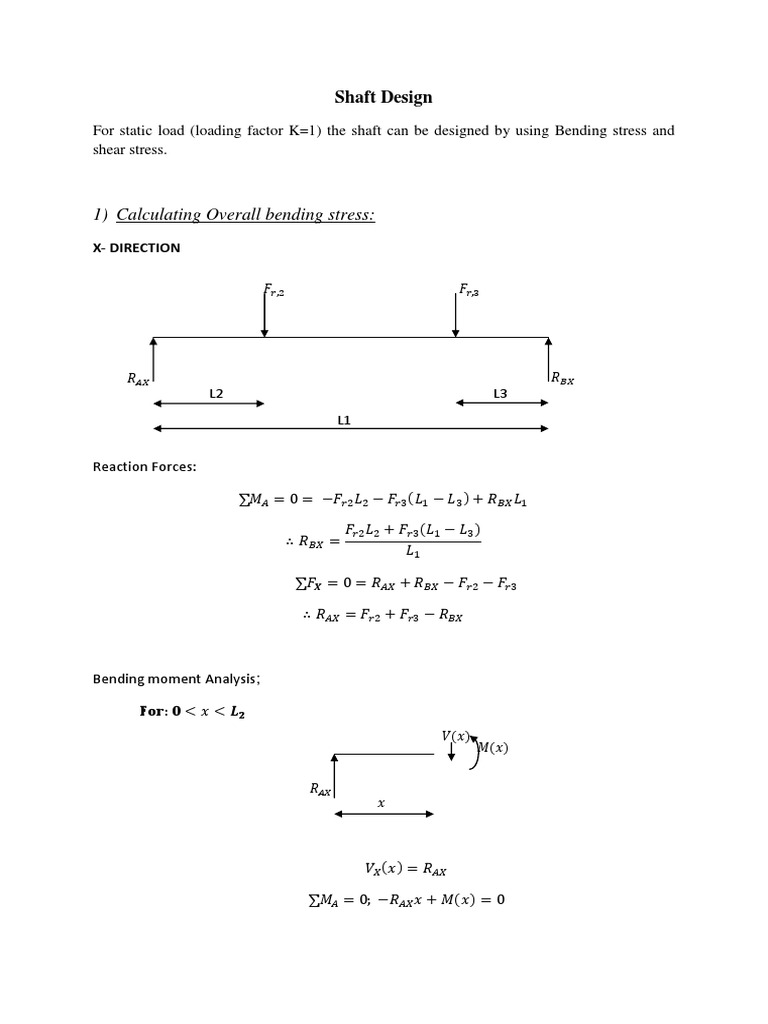 Shaft Design | PDF | Bending | Yield (Engineering)