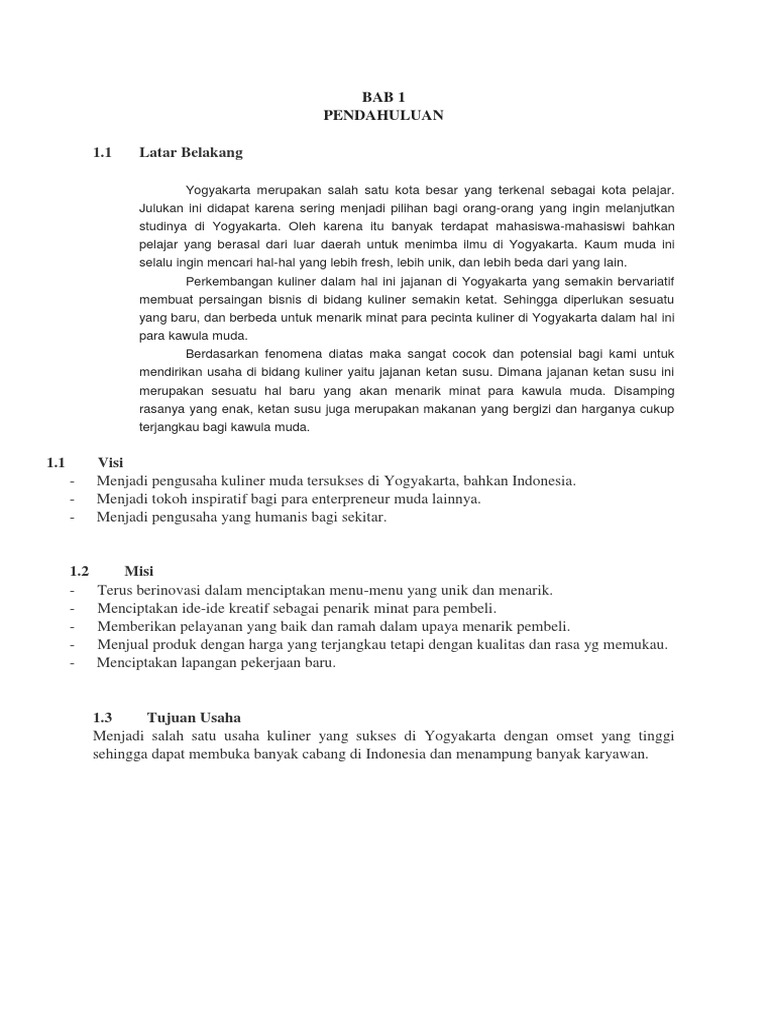 Contoh Proposal Usaha Ketan