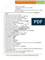 2014 SBI Clerks Current Affairs Questoins