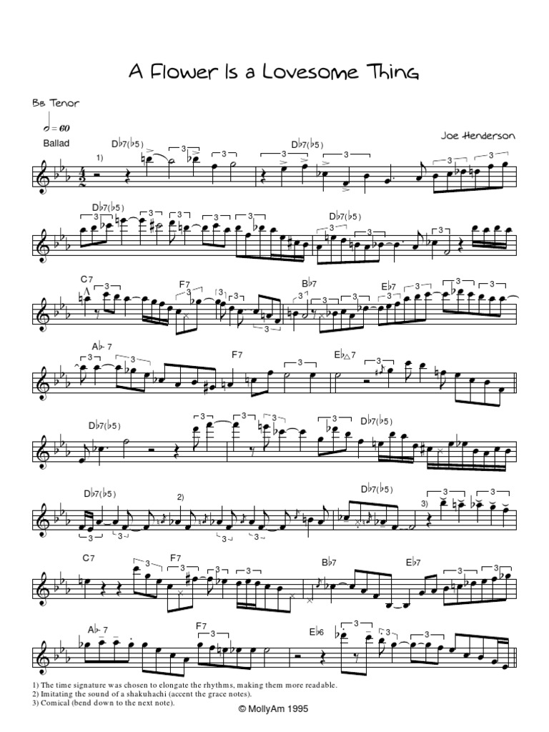 A Flower Is A Lovesome Thing Joe Henderson PDF PDF Aspects de la