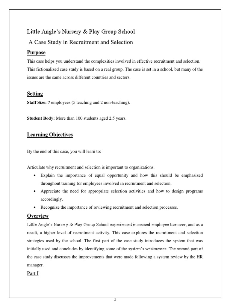 recruitment case study examples pdf