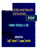 Instalaciones Sanitarias en Edificaciones Norma Tecnica S200 PDF