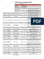 Varsity Schedule