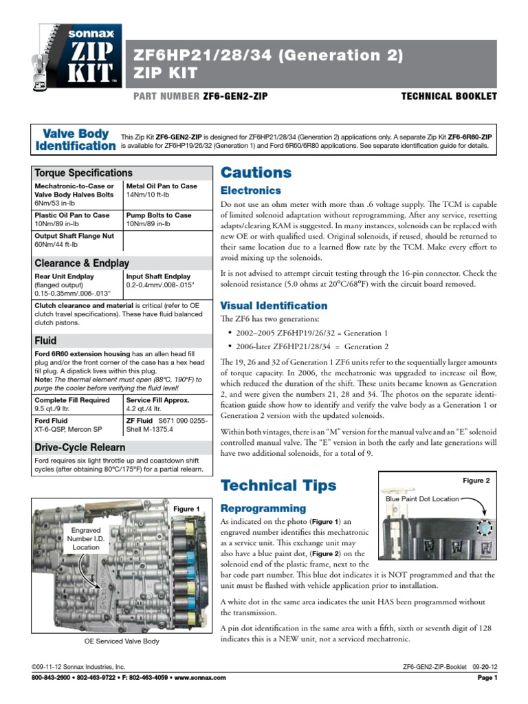 ZF6 Gen2 Zip PDF | PDF | Valve | Clutch