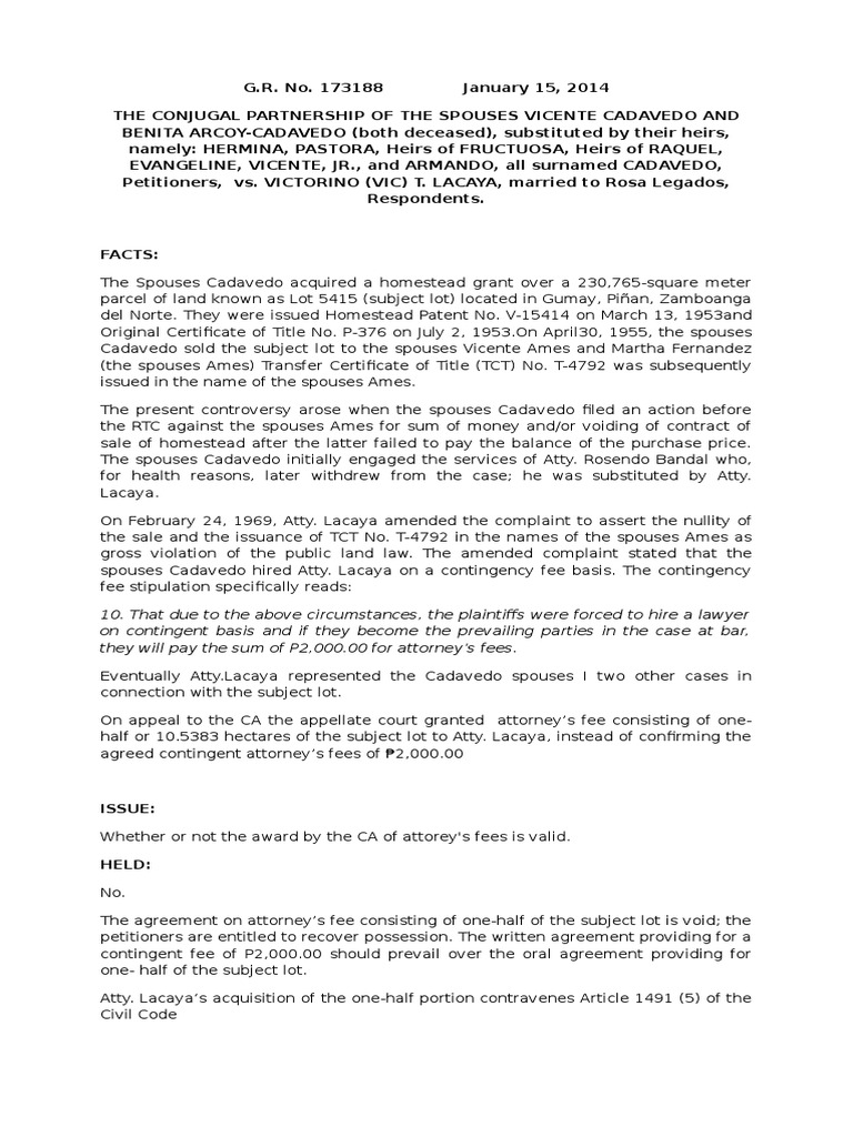 Cadavedo v. Lacaya Torts PDF Lawsuit Social Institutions