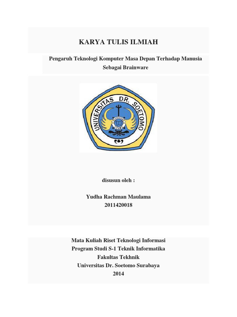 Karya Tulis Ilmiah Pengaruh Komputer Masa Depan Pada Brainware