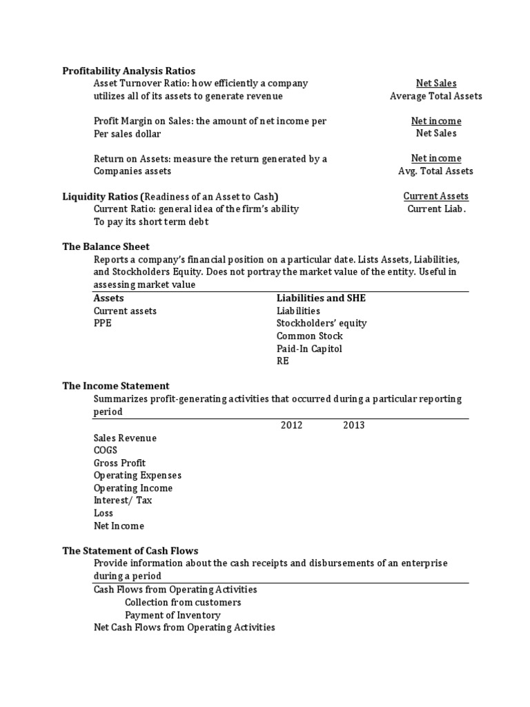 Key Financial Ratios Explained | PDF | Business | Finance & Money ...