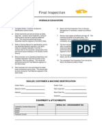 Final Inspection Form - Hydraulic Excavator PDF