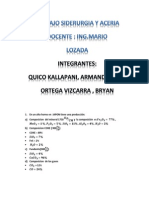 Calcular La TEMPERATURA TEORICA DE LA LLAMA Con Los Datos Del Alto Horno de SIDERPERU