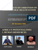 Consequences of Corruption On African Public Health System: 28 November 2009