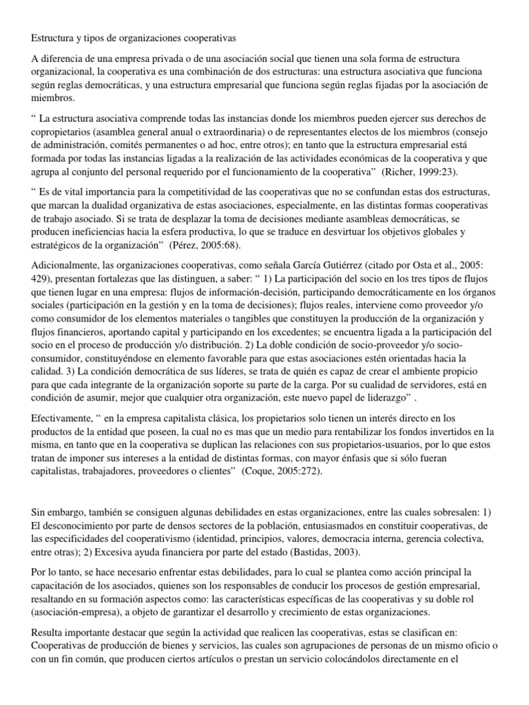 Estructura y Tipos de Cooperativas | PDF | Cooperativa | Democracia