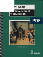 Apple, Michael. Politica Cultural y Educación PDF