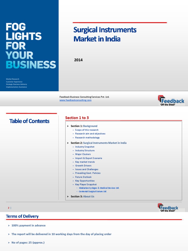 Surgical Instruments Market in India Feedback OTS 2014 PDF