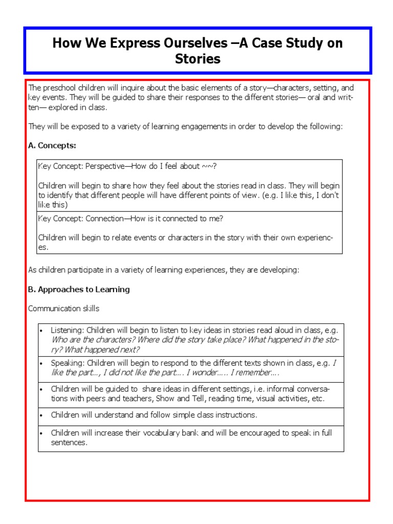 Preschool Storytelling Case Study | PDF | Preschool | Reading (Process)