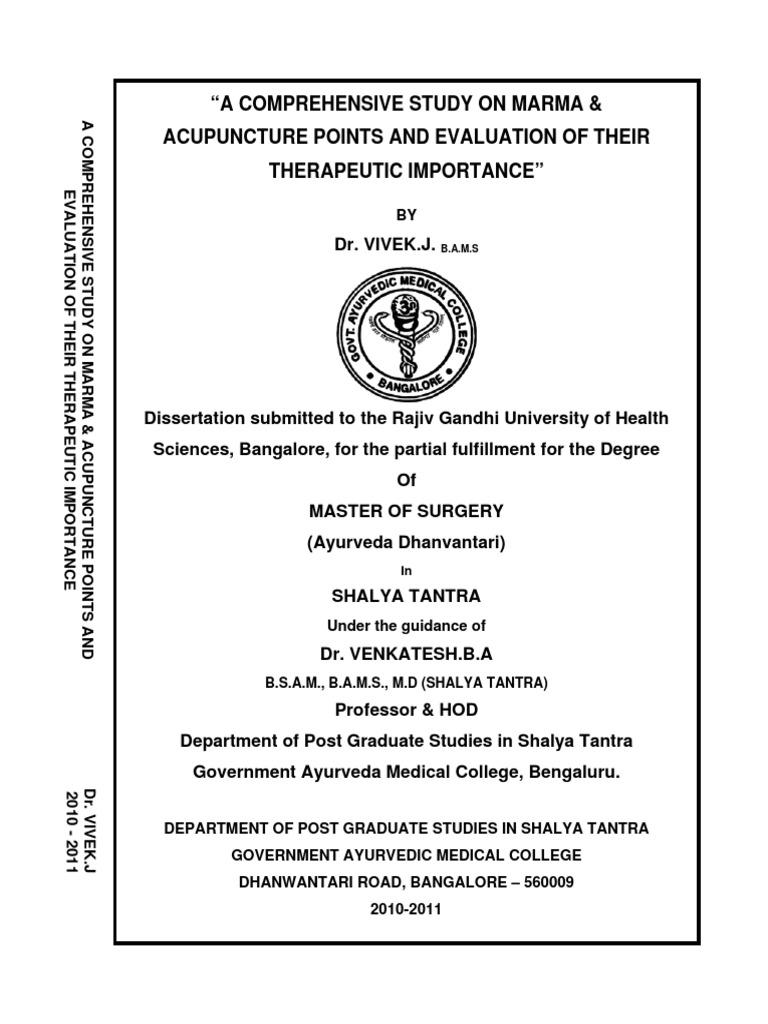 rguhs thesis topics in ayurveda
