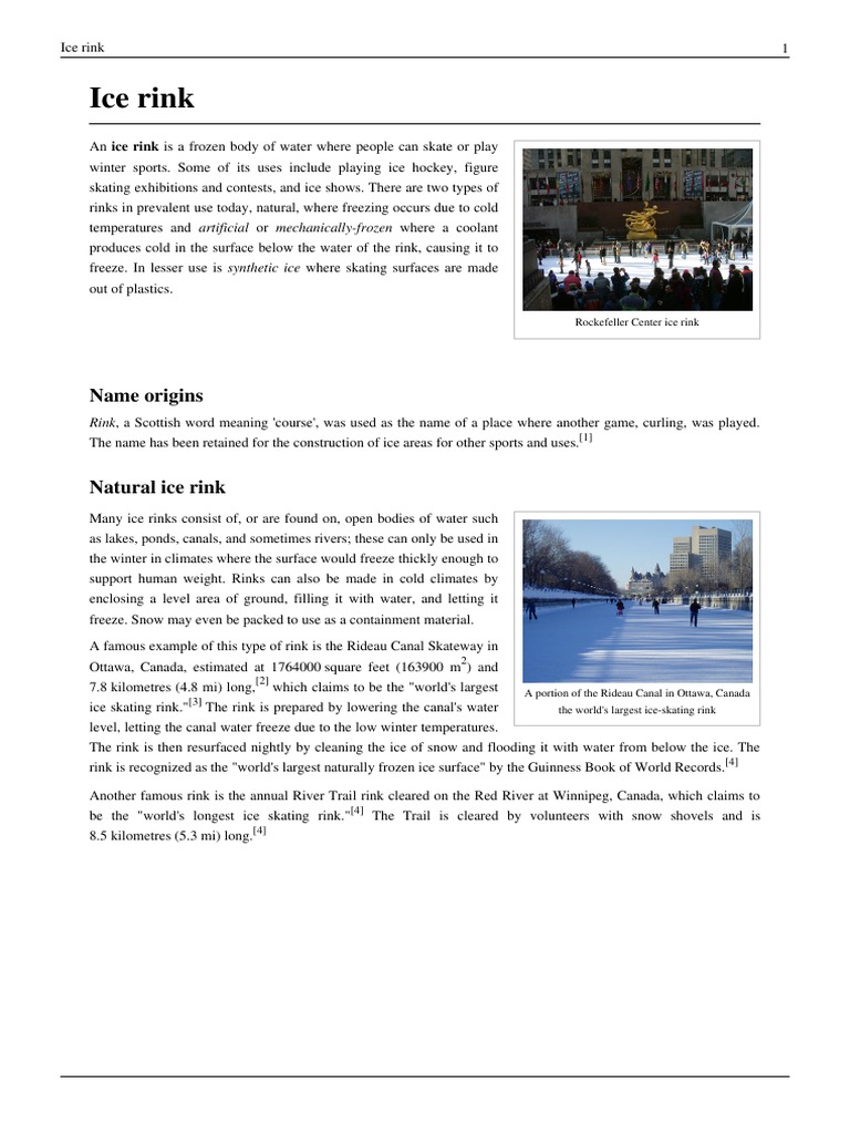 The History and Development of Ice Rinks Around the World | PDF | Water ...