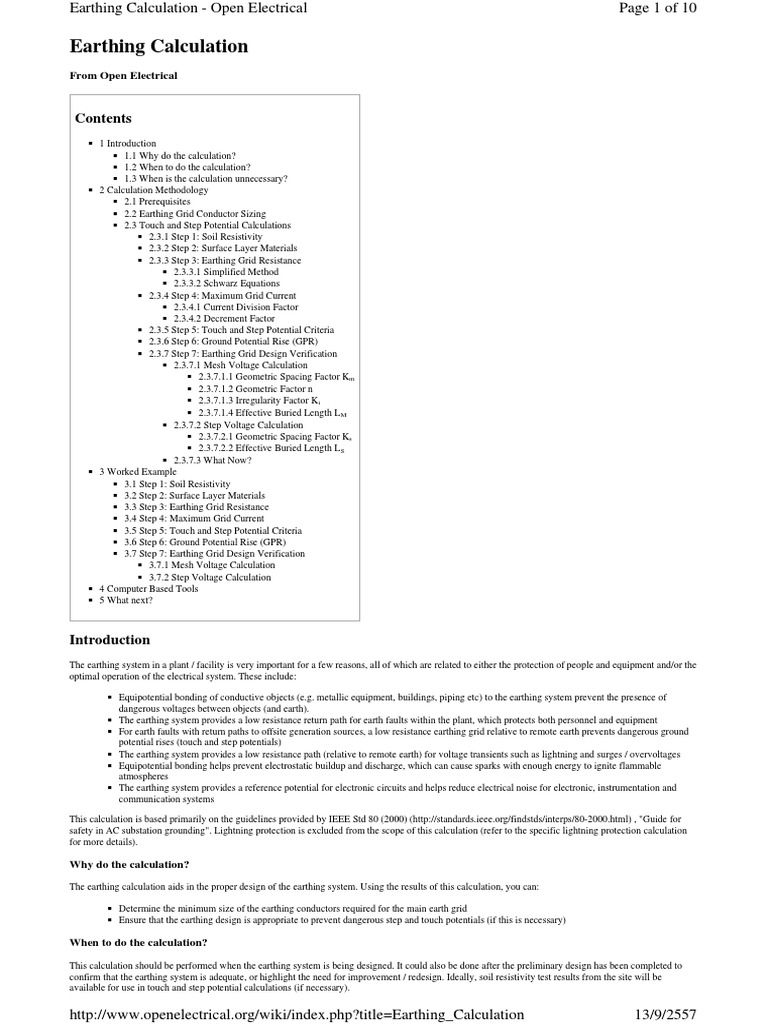 Earthing System Design Calculations | PDF | Electrical Resistivity And ...
