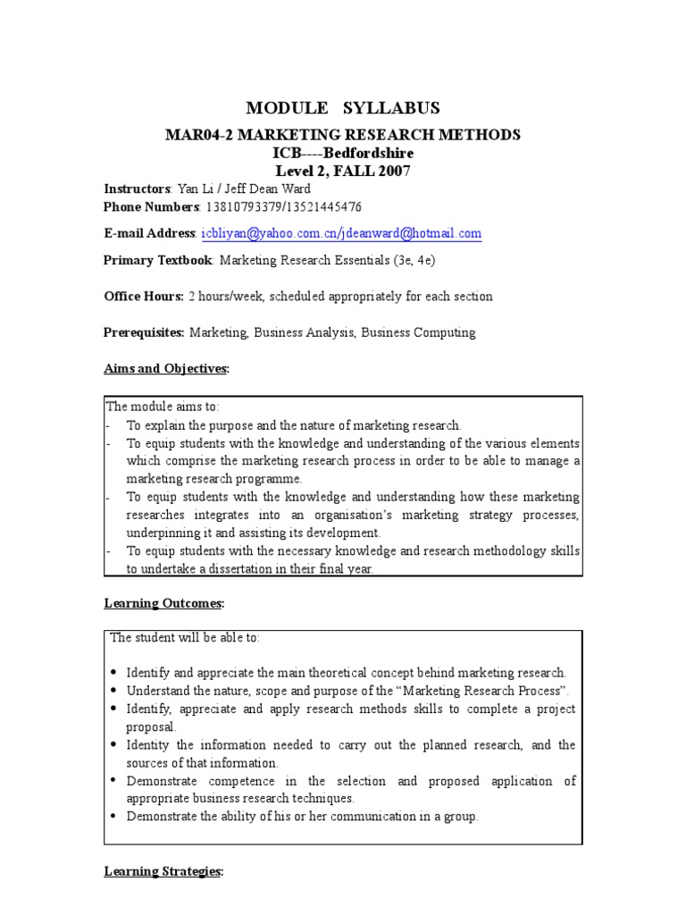 Marketing Research Methods Pdf Marketing Research Survey Methodology