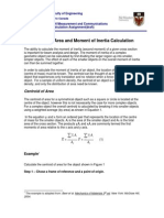 Centroid of Area and Moment of Inertia Calculation