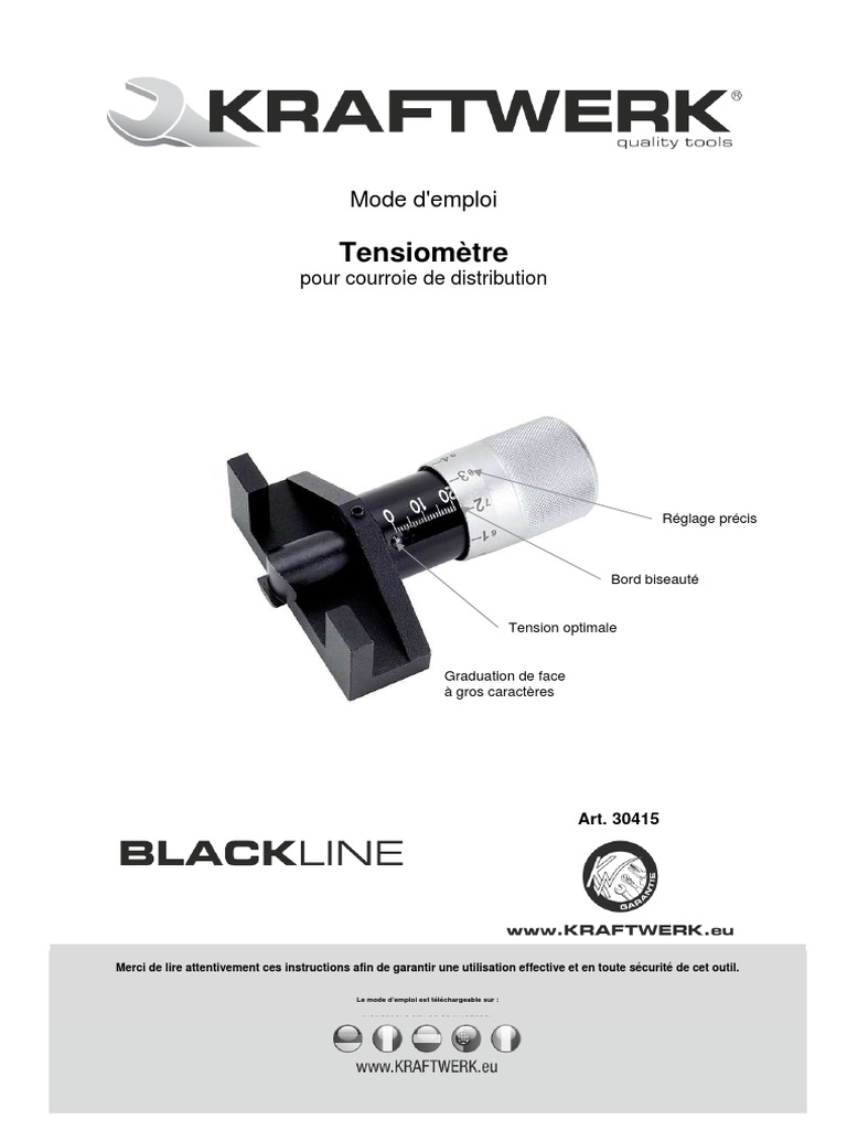 Comment Utiliser Un Tensiomètre De Courroie Manuel Manuel Tendeur de Courroie PDF | PDF | Courroie | Biens manufacturés