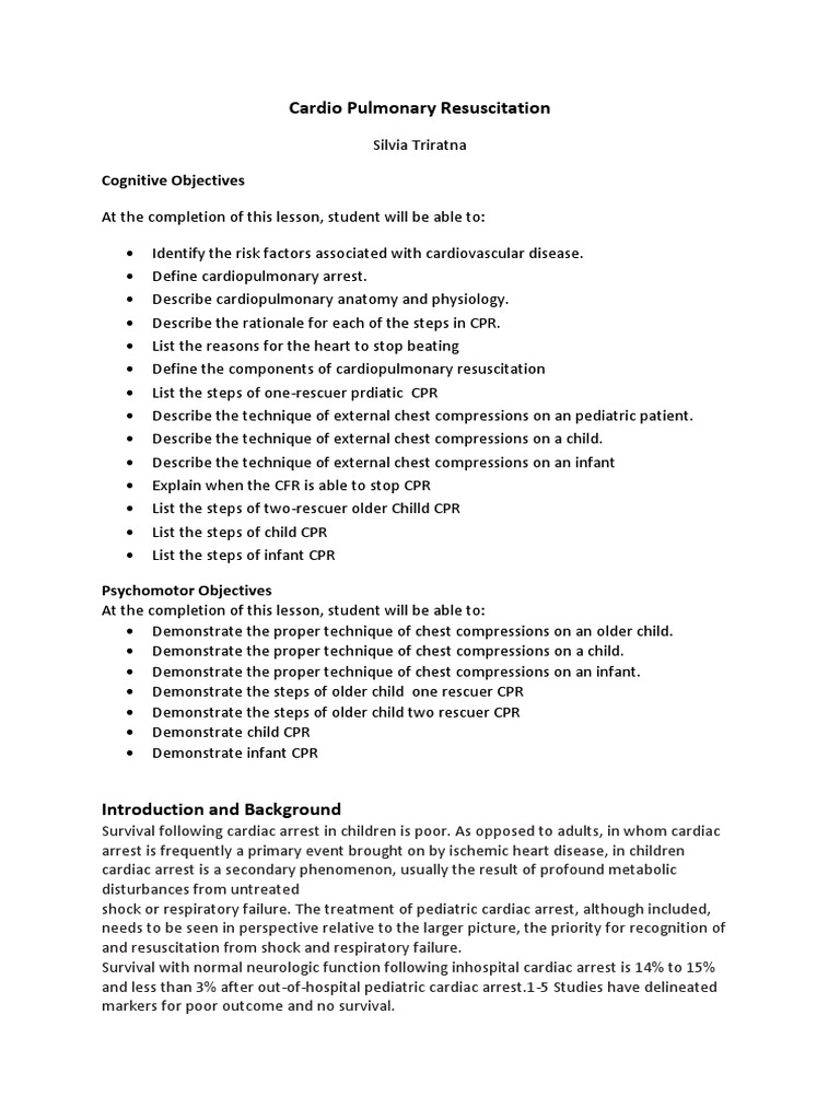 Cardio Pulmonary Resuscitation MODUL | PDF | Cardiopulmonary ...
