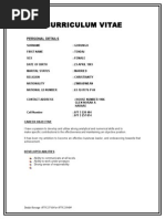 Curriculum Vitae: Personal Details