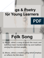 Songs & Poetry For Young Learners: Pismp Tesl SK - Jan 2013 - Ipgkt