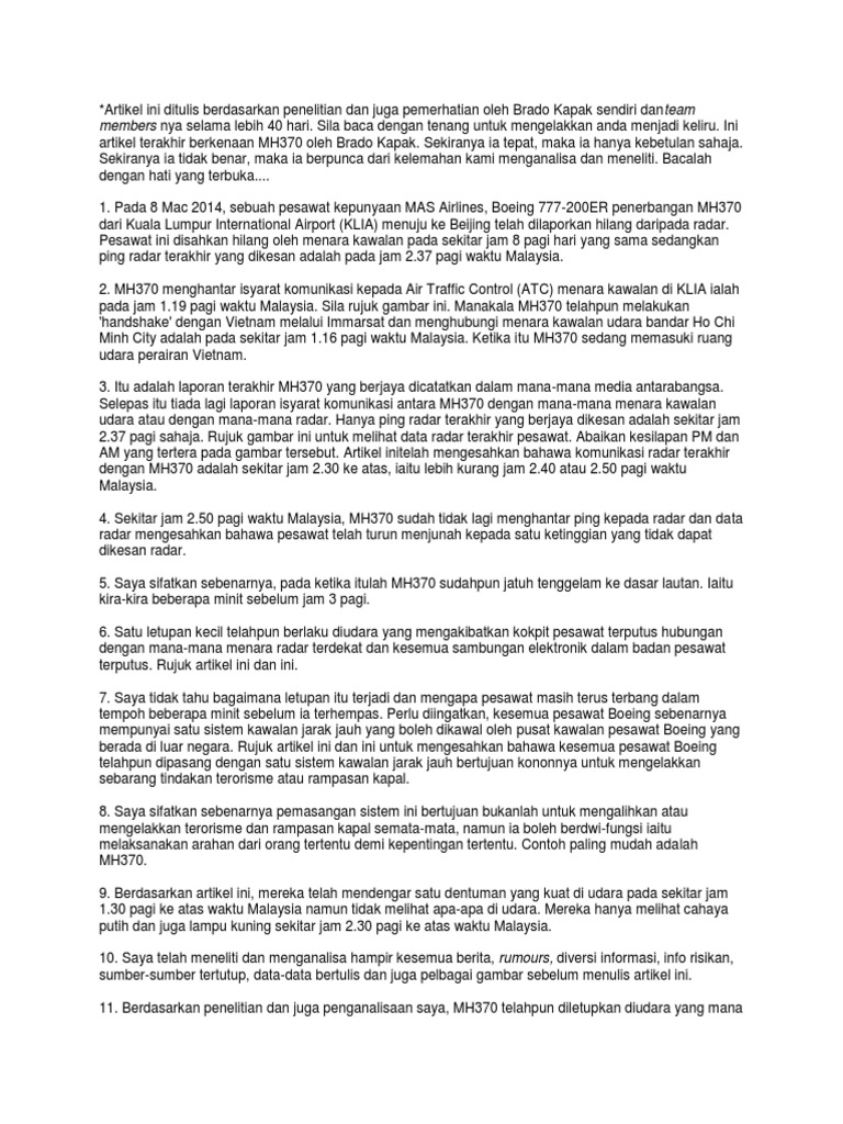 Atikel Mh370 Pdf