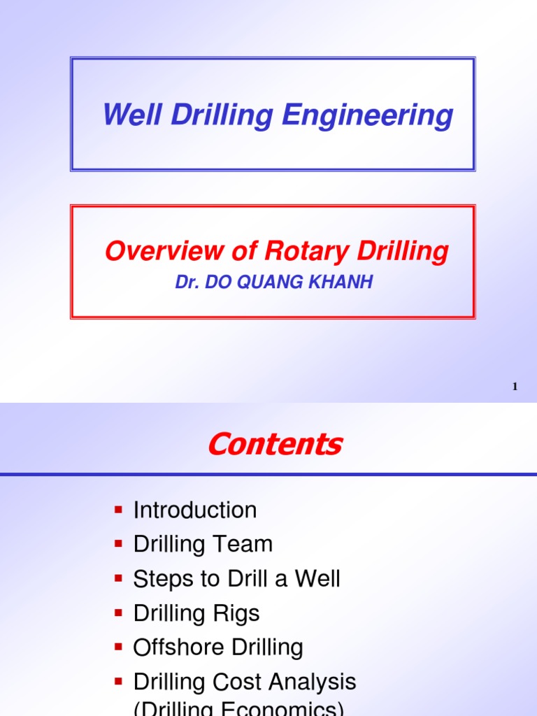 1A_Overview of Drilling Engineering.pdf Oil Well Offshore Drilling