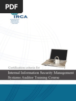 Internal Information Security Management System S Auditor Training Course