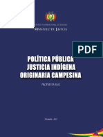 Política Pública Justicia Indígena Originaria Campesina. Propuesta Base PDF