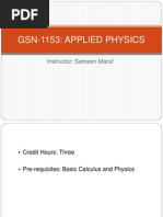 Gsn-1153: Applied Physics: Instructor: Sameen Maruf