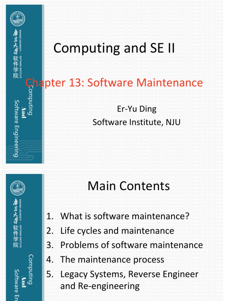 Chapter 13 Software Maintenance PDF Software Development System