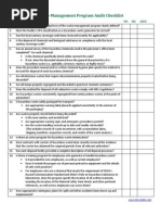 Waste-Management Program Audit Checklist