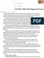 Graduates Cautioned - Don't Shut Out Opposing Views - NYTimes PDF
