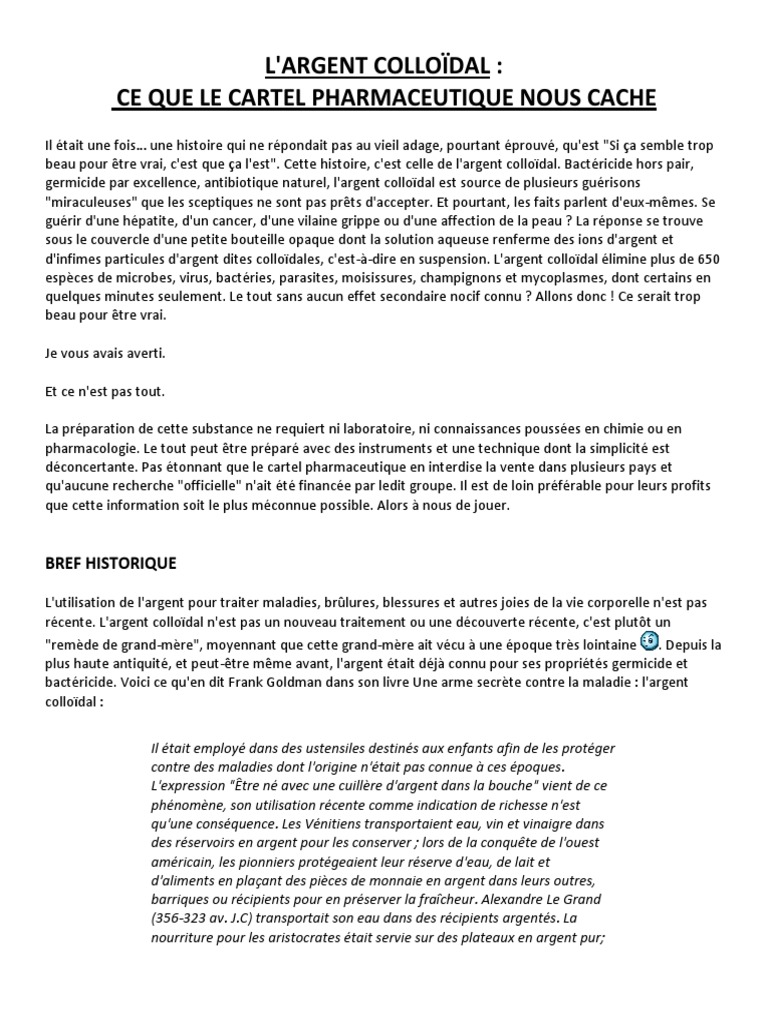 Argent Colloïdal Secrets et Bienfaits PDF Bienêtre — free download