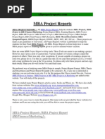 MBA-Project Reports (MBA Project Report HR/Finance/Marketing)