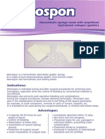 Hemosthatic Sponge Made With Lyophilized Hydrolyzed Collagen (Gelatin)