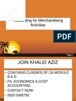 Accounting For Merchandising Activities