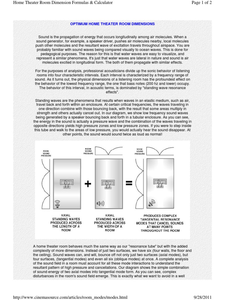 Home Theater Room Dimensions | PDF | Sound | Acoustics, image size:768x1024