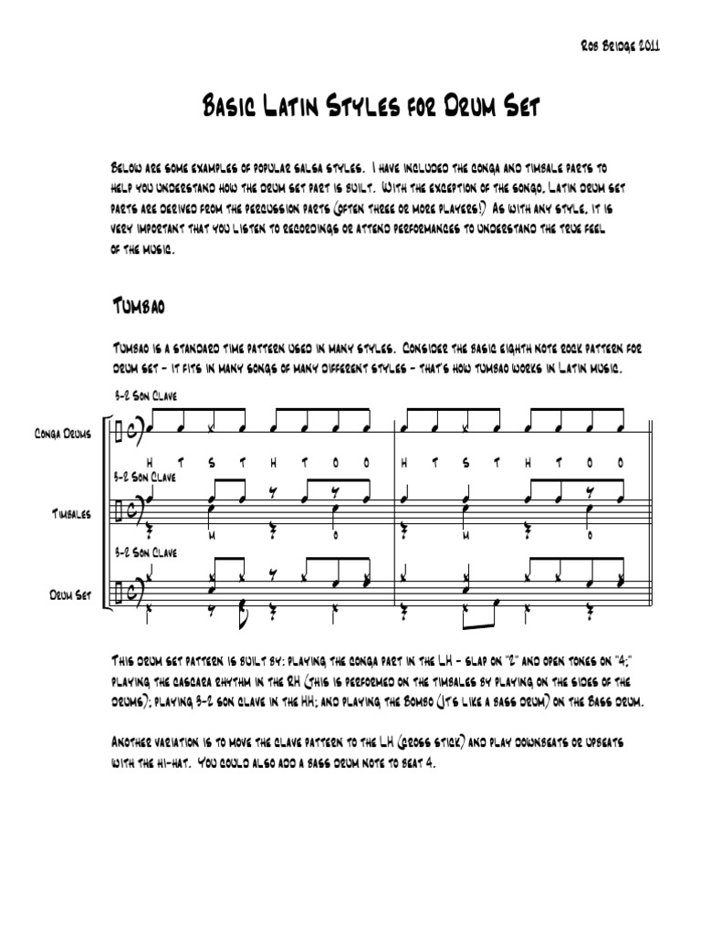 Latin Drum Set Basics PDF Caribbean Music Cuban Music