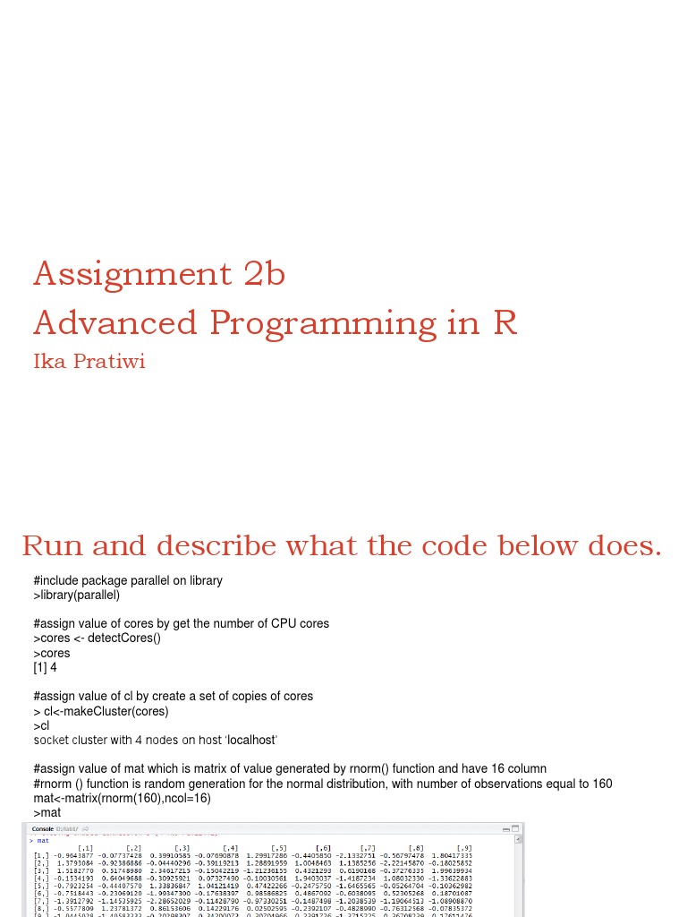 Assignment 2b Advanced Programming in R: Ika Pratiwi | PDF | Computer ...