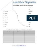 Adjective Opposities Worksheet PDF